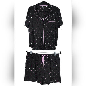 Kate Spade Polka Dot Print Women's Pajama Set Black & Pink L